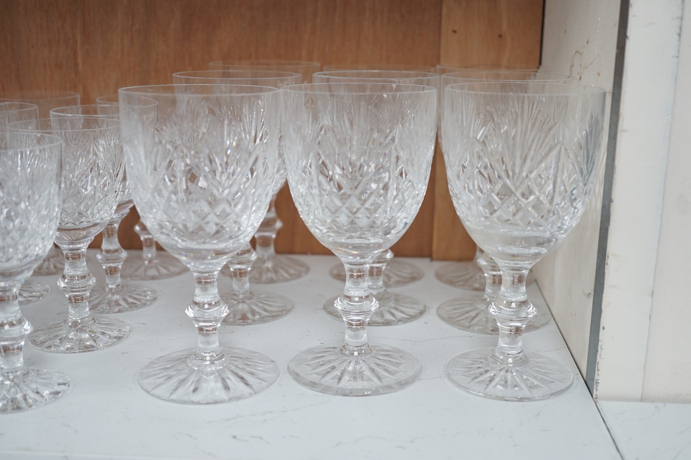 A part suite of Edinburgh Crystal wine glasses